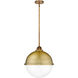 Nouveau 2 Hampden 1 Light 12.88 inch Brushed Brass Pendant Ceiling Light in Clear Glass