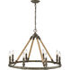 Covington 8 Light 30 inch Gray with Natural Chandelier Ceiling Light