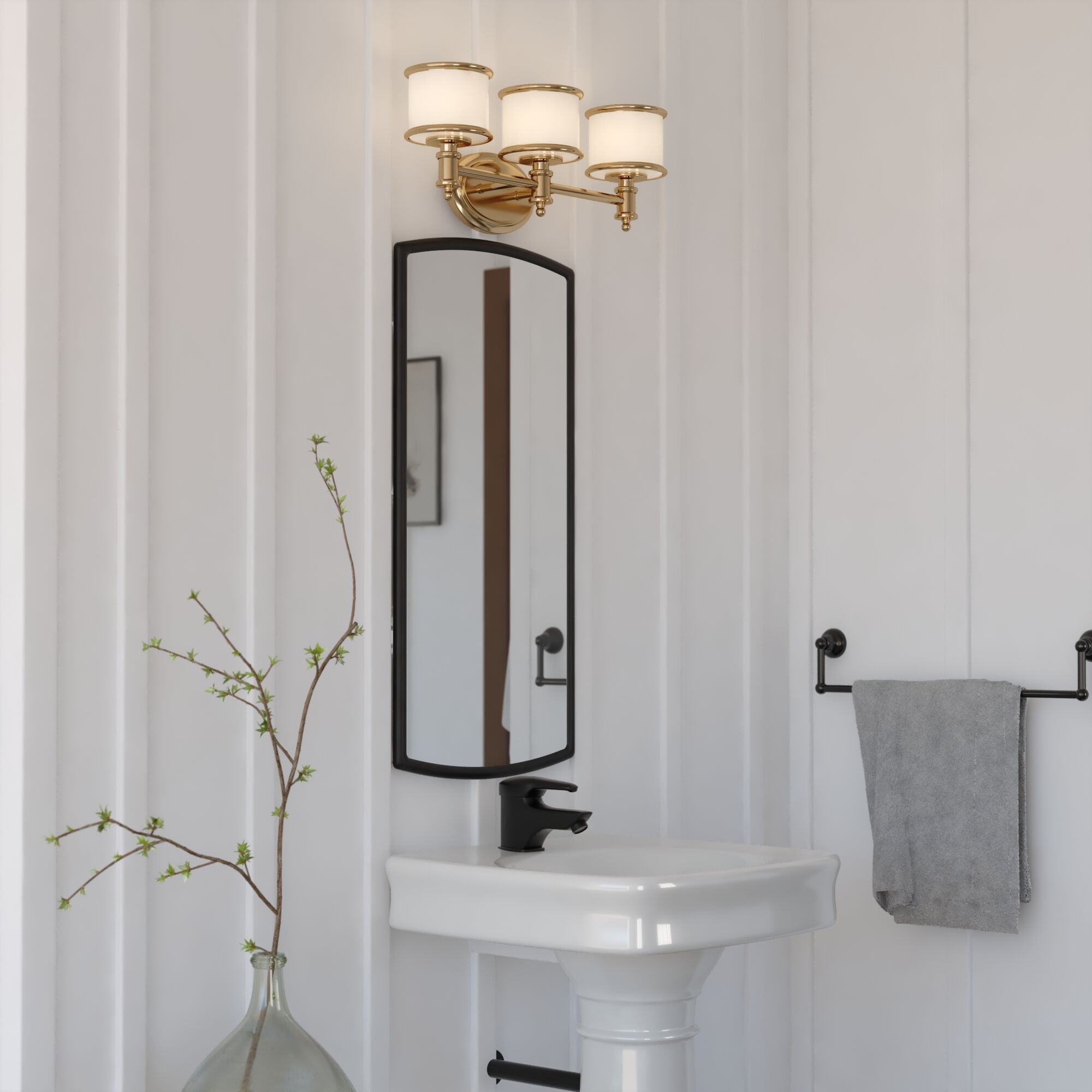 Carlisle LED 22 inch Natural Brass Bathroom Light Wall Light