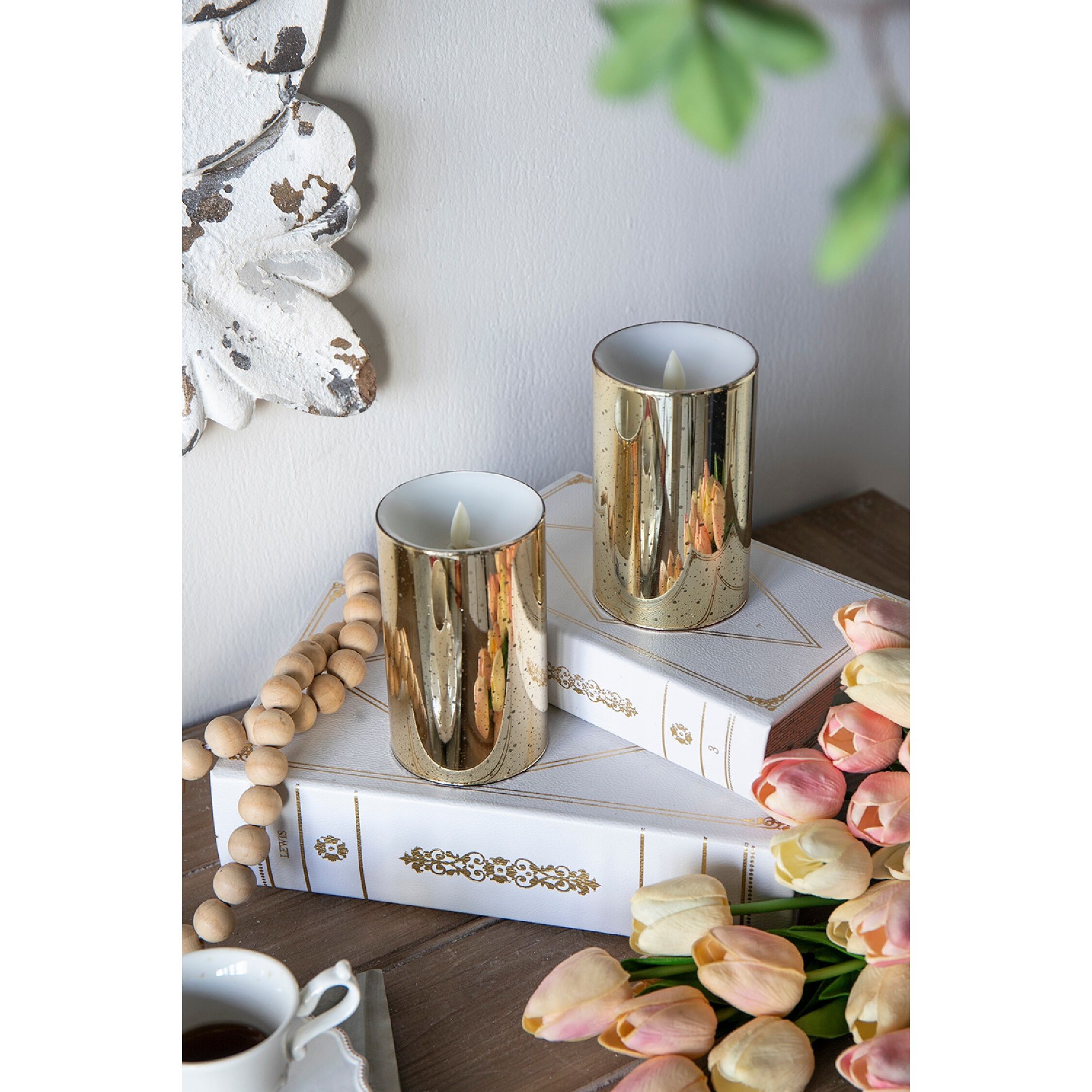 Speckled 5 X 3 inch LED Candle