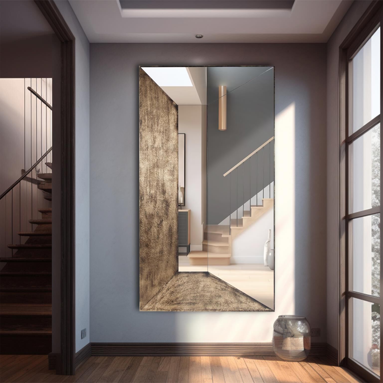 Barragan 87 X 47.25 inch Vintage Gold Mirror