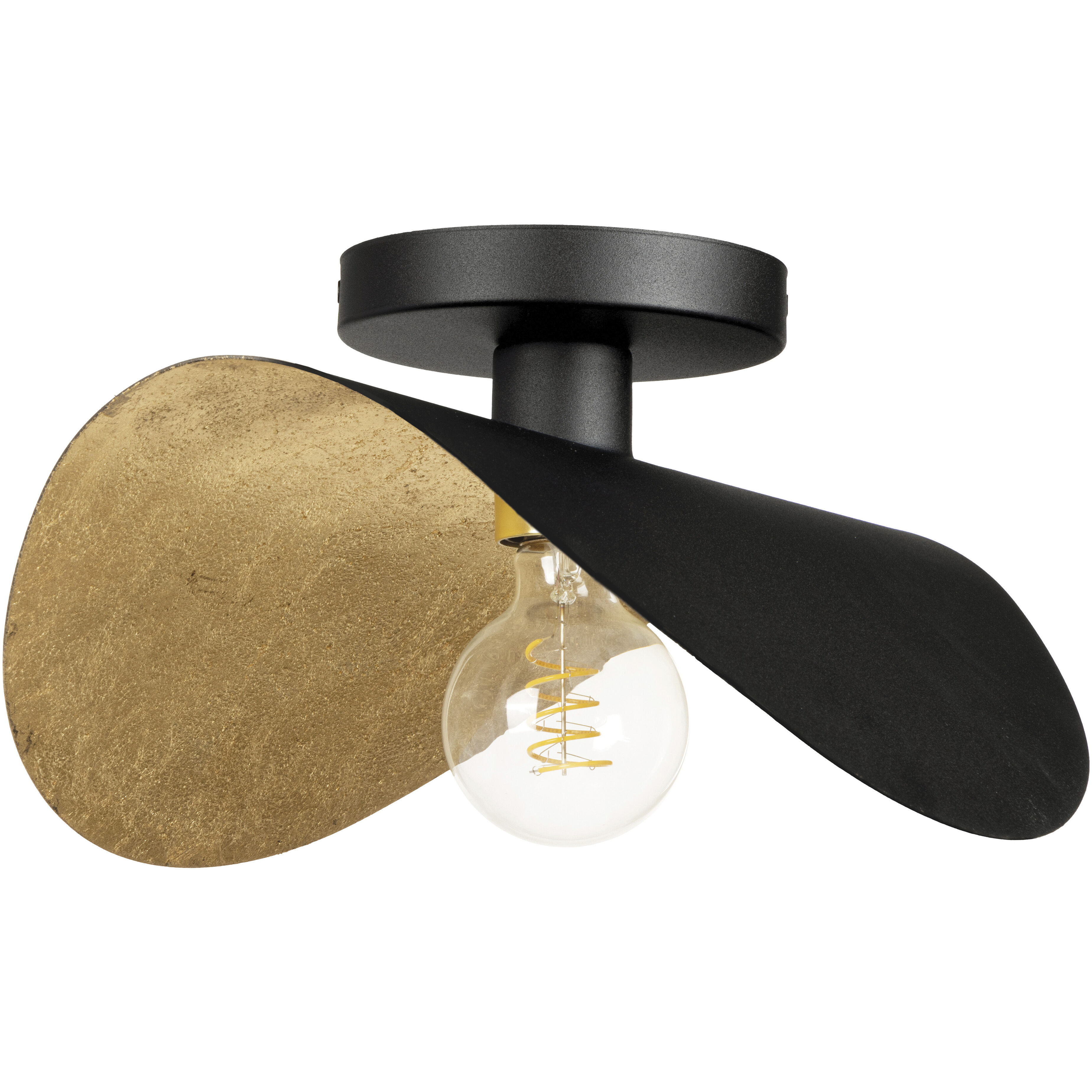 Saceda 1 Light 16.14 inch Black and Gold Leaf Convertible Pendant Ceiling Light