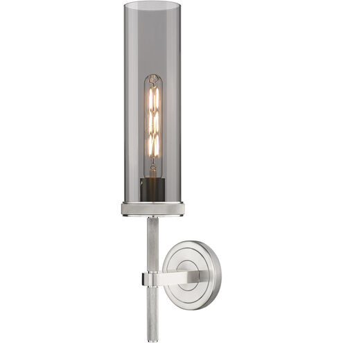 Lincoln 1 Light 3.5 inch Satin Nickel Sconce Wall Light in Plated Smoke Glass