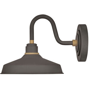 Foundry Classic LED 9.25 inch Museum Bronze with Brass Outdoor Barn Light, Gooseneck