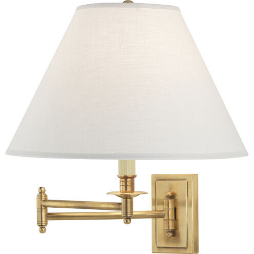 Kinetic 14 inch 150.00 watt Antique Brass Wall Swinger Wall Light in Oyster Linen