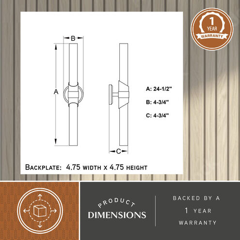 Webster LED 4.75 inch Natural Brass Bathroom Light Wall Light