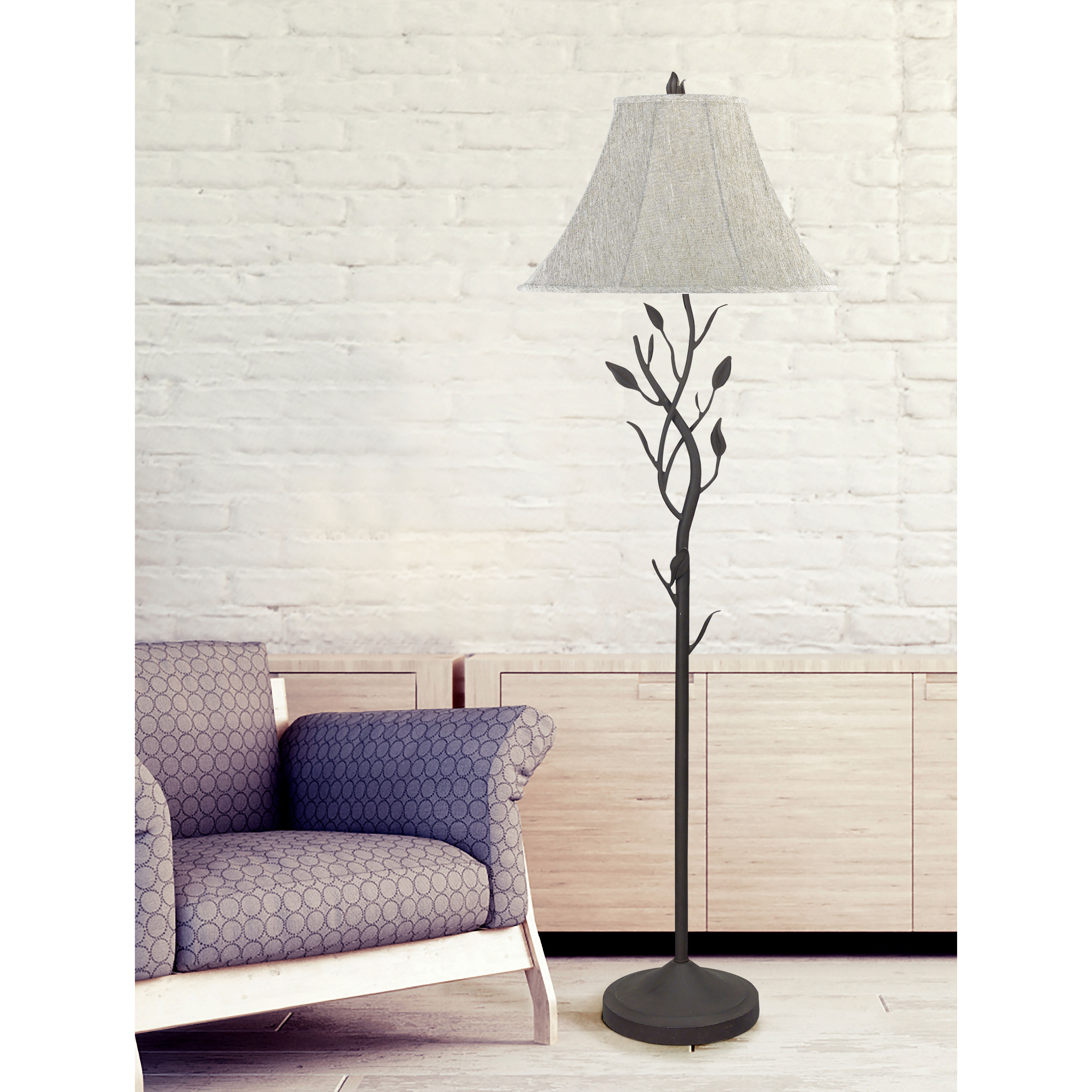 Iron 64 inch 150 watt Black Floor Lamp Portable Light