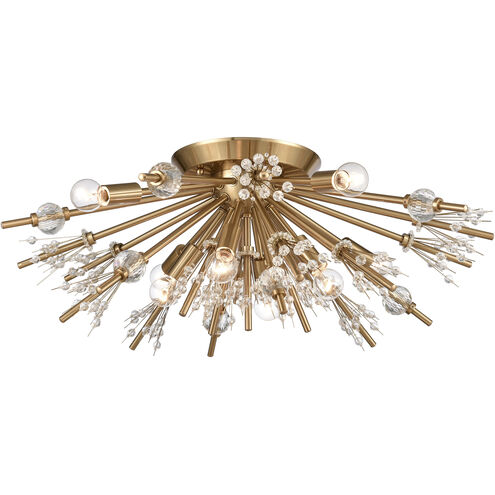 Starburst 8 Light 26 inch Satin Brass Semi Flush Mount Ceiling Light