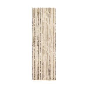 Modern Classics 96 X 30 inch Neutral and Brown Runner, Wool and Viscose