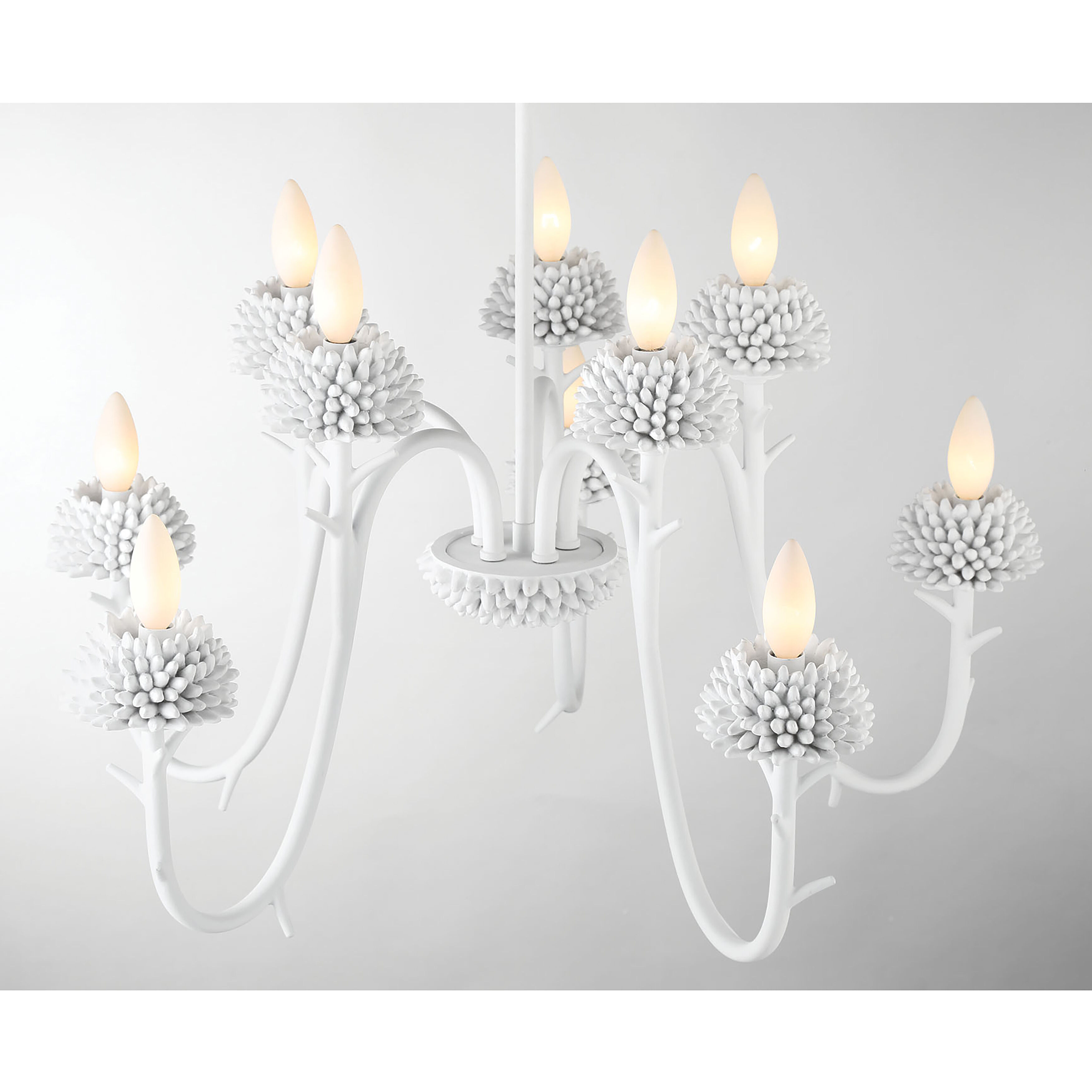 North Fork 10 Light 30 inch Sand White Chandelier Ceiling Light, Two Tier