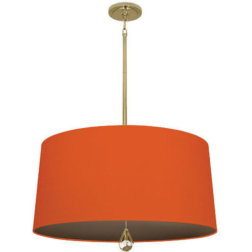Williamsburg Custis 3 Light 15 inch Modern Brass Pendant Ceiling Light in William Of Orange With Revolutionary Storm