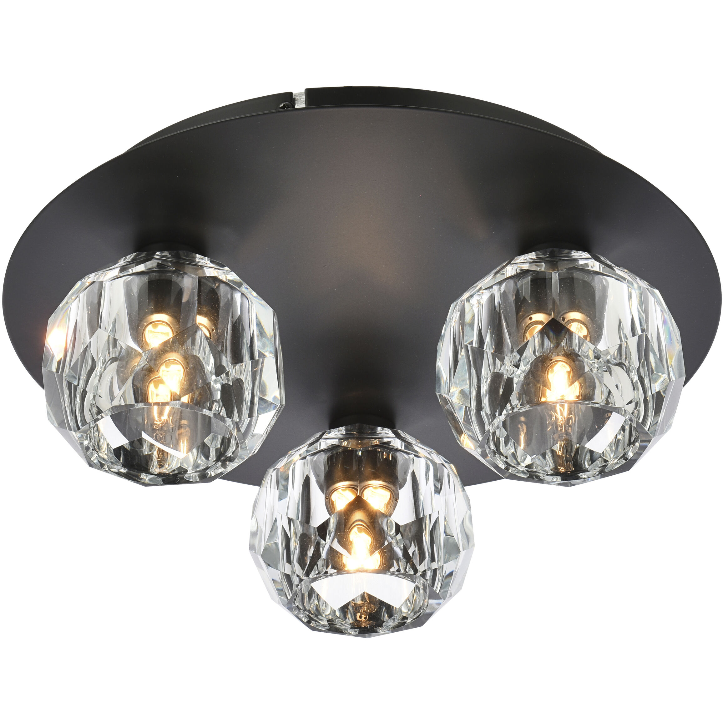Graham 3 Light 12 inch Black Flush Mount Ceiling Light