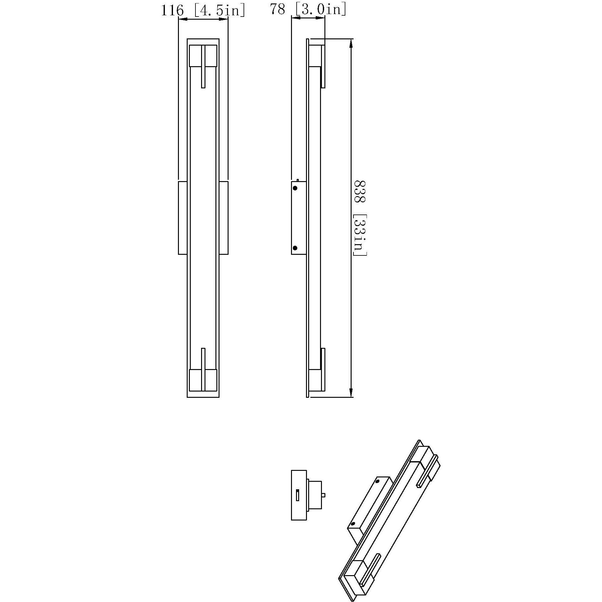 Chase LED 33 inch Modern Gold Bath Vanity Light Wall Light