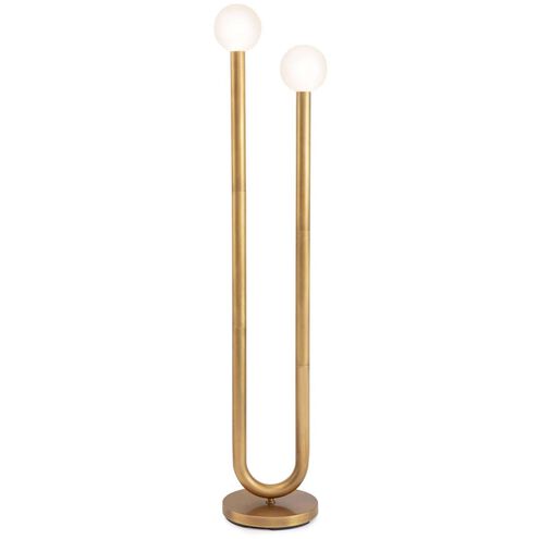 Happy 52.5 inch 5.00 watt Natural Brass Floor Lamp Portable Light