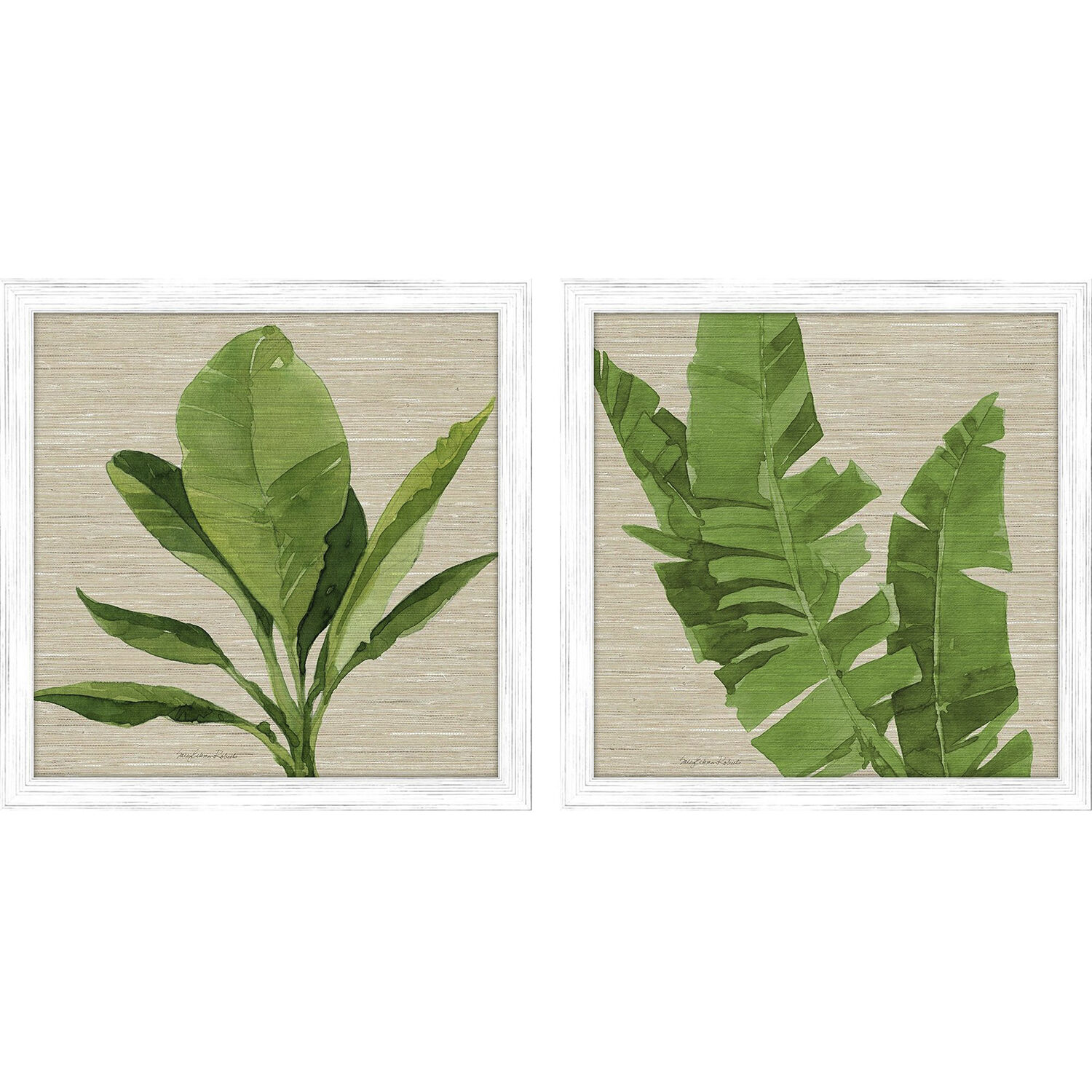 Palm Isle Green and Beige and Multi and Neutral Framed Art