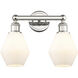 Cindyrella 2 Light 15 inch Polished Nickel Bath Vanity Light Wall Light in Cased Matte White