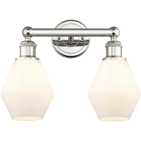 Cindyrella 2 Light 15 inch Polished Nickel Bath Vanity Light Wall Light in Cased Matte White