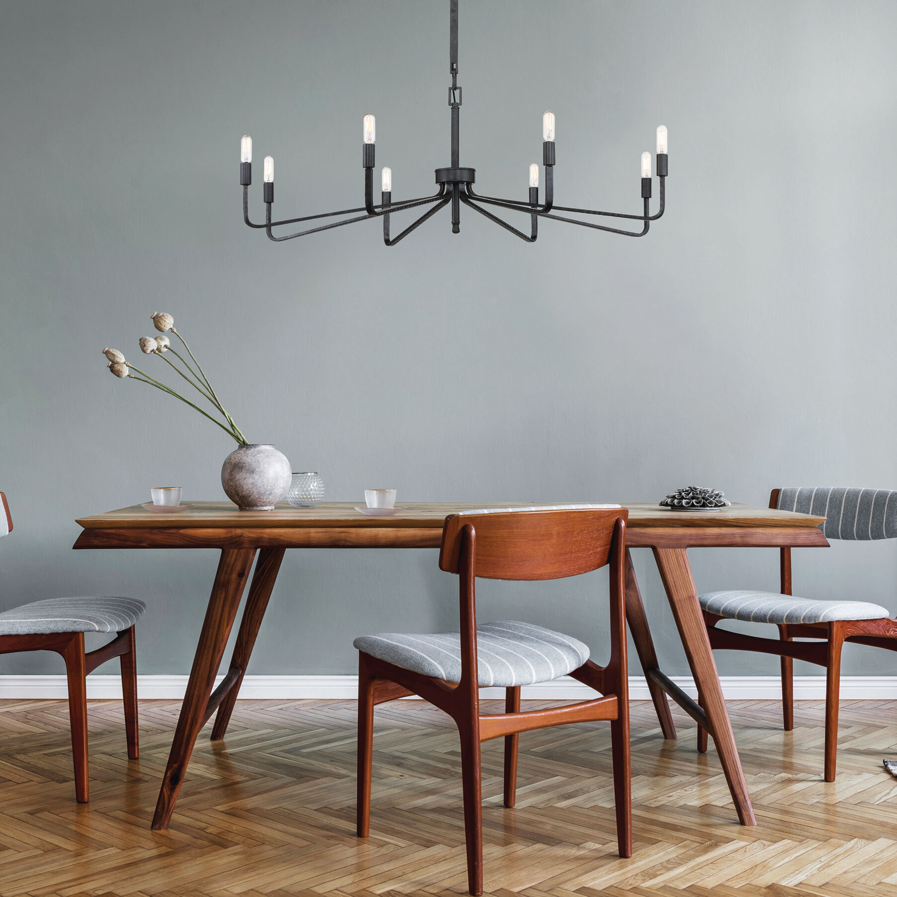 Salem 8 Light 40 inch Forged Iron Chandelier Ceiling Light