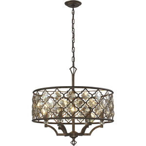 Armand 6 Light 24 inch Weathered Bronze Chandelier Ceiling Light