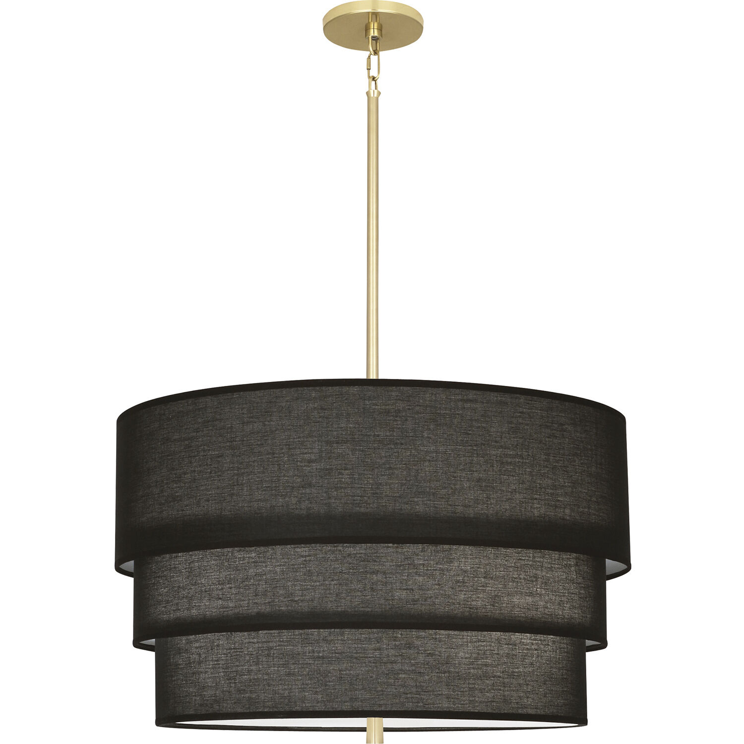 Decker 3 Light 24 inch Modern Brass Pendant Ceiling Light in Raven Black