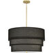 Decker 3 Light 24 inch Modern Brass Pendant Ceiling Light in Raven Black