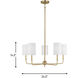 Foxdale 5 Light 26 inch Satin Brass Chandelier Ceiling Light
