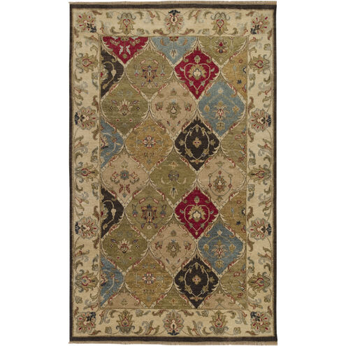 Estate 132 X 96 inch Dark Brown, Wheat, Dark Green Rug