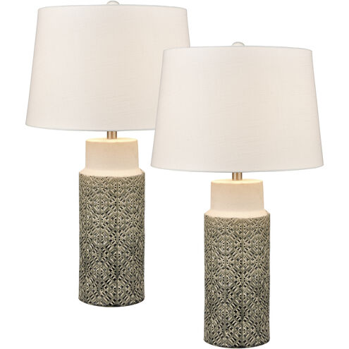 Tula 30 inch 150 watt Gray Glazed with Off White Table Lamp Portable Light
