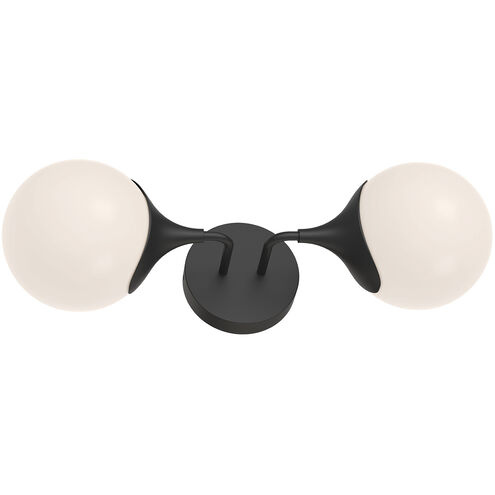 Alora Mood Nouveau 2 Light 6 inch Matte Black Bath Vanity Light Wall Light