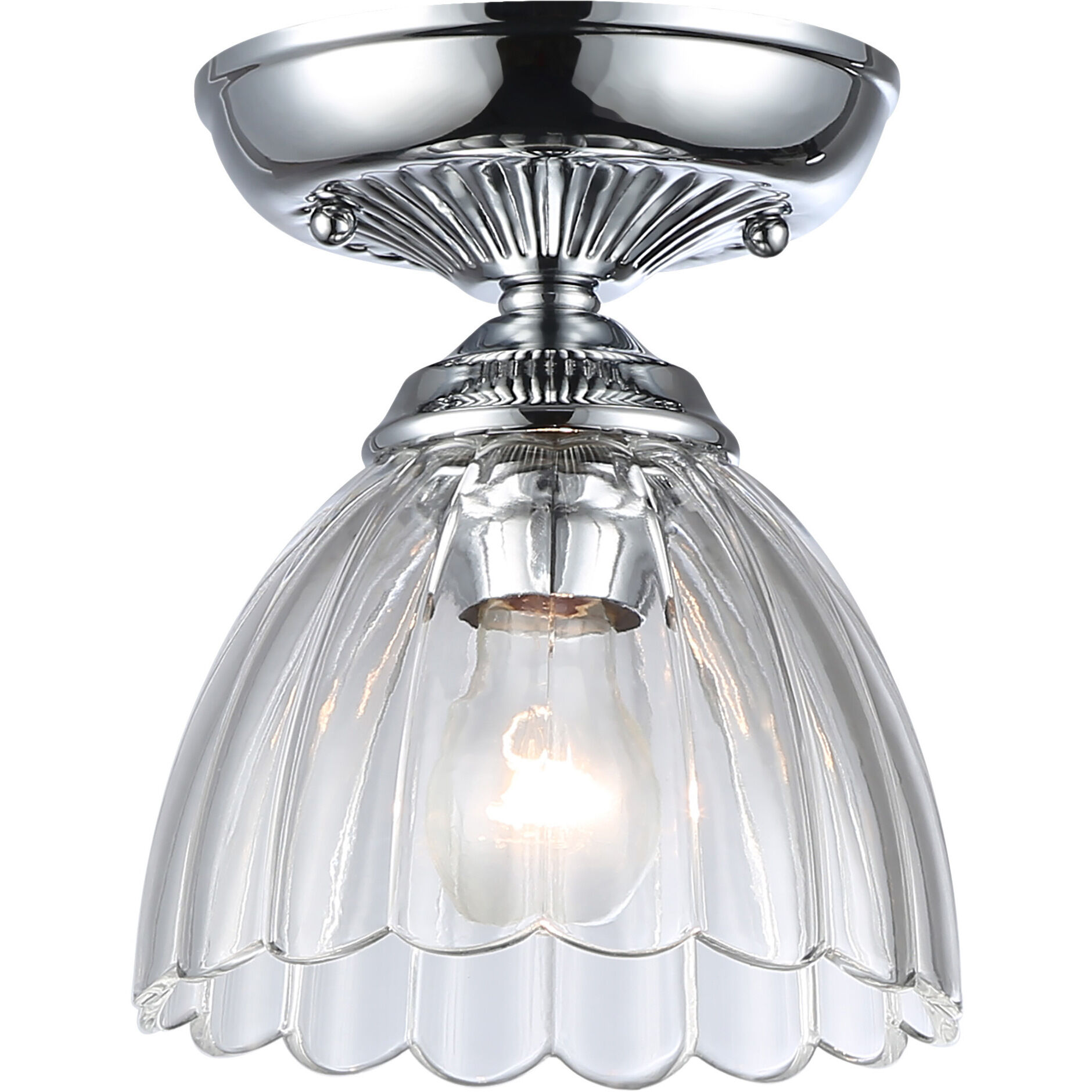 Audra 1 Light 6.88 inch Chrome Semi-Flush Mount Ceiling Light