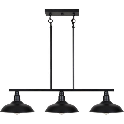 Dale 3 Light 38 inch Black Island Light Ceiling Light