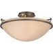 Plain 3 Light 17.2 inch Ink Semi-Flush Ceiling Light, Large