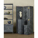 Santos 76 inch Vintage Navy/Brass Room Divider Screen