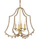 Nimes 4 Light 22.25 inch Contemporary Gold Leaf Chandelier Ceiling Light, Suzanne Duin Collection