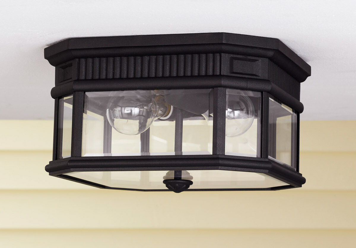 Cotswold Lane 2 Light 11.5 inch Black Outdoor Flush Mount