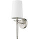 Avery 1 Light 5.5 inch Brushed Nickel Wall Sconce Wall Light in White Fabric