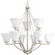 Bravo 9 Light 32 inch Brushed Nickel Chandelier Ceiling Light