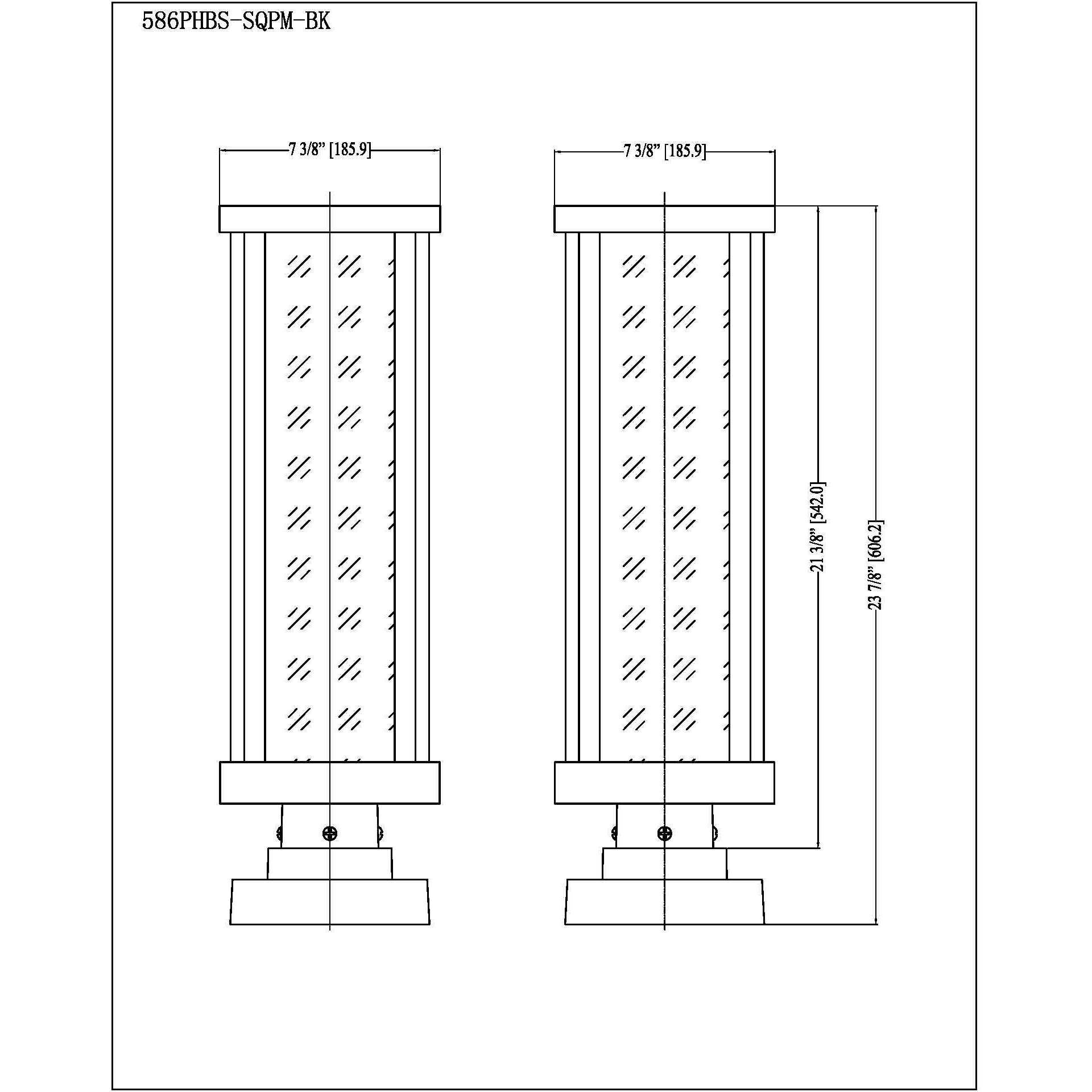 Glenwood 1 Light 22.5 inch Black Outdoor Pier Mounted Fixture