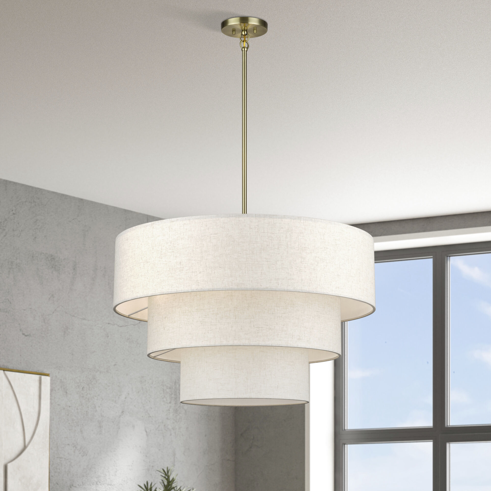 Manorwood 8 Light 32 inch Antique Brass Pendant Chandelier Ceiling Light, Large