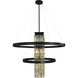 Iris 5 Light 33 inch Brushed Brass with Matte Black Foyer Chandelier Ceiling Light