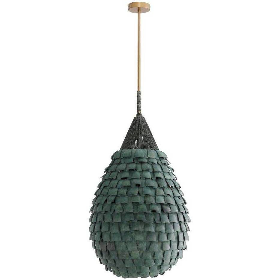 Ferndale 1 Light 20 inch Eucalyptus Stain and Dark Eucalyptus Stain with Antique Brass Pendant Ceiling Light