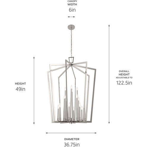 Abbotswell 16 Light Polished Nickel Pendant Ceiling Light