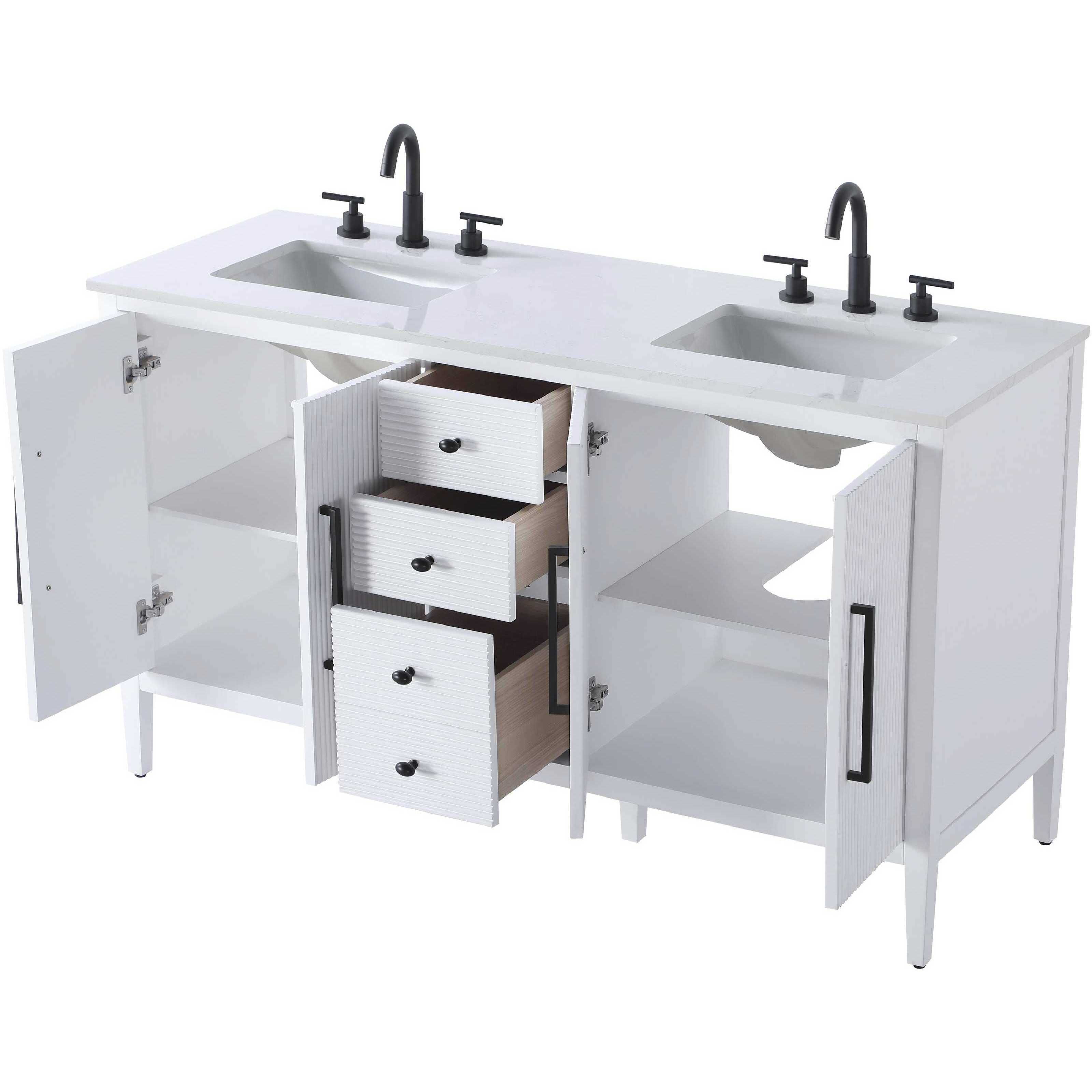 Blakely 60 X 34 inch White Bathroom Vanity Cabinet