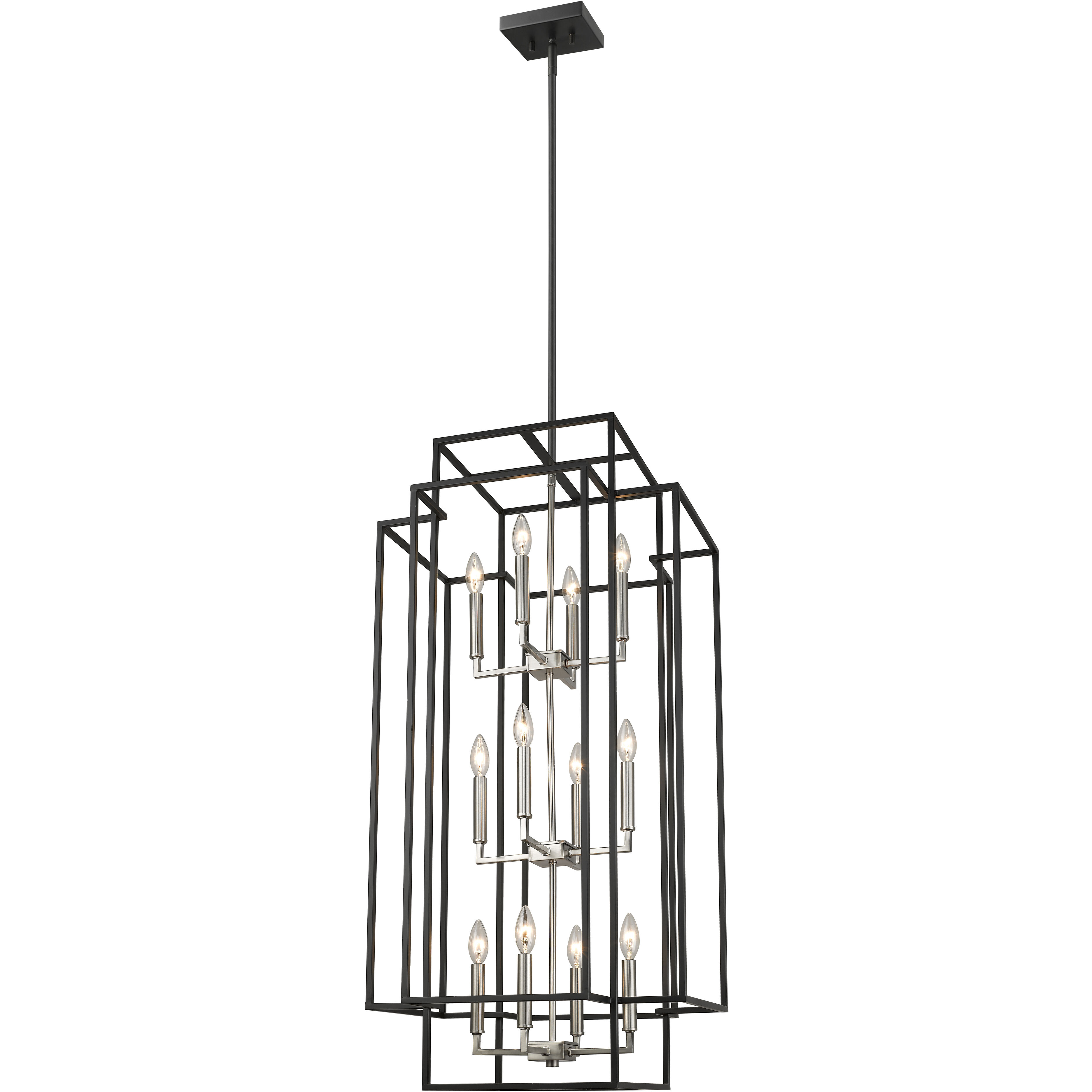 Titania 12 Light 20 inch Black and Brushed Nickel Chandelier Ceiling Light