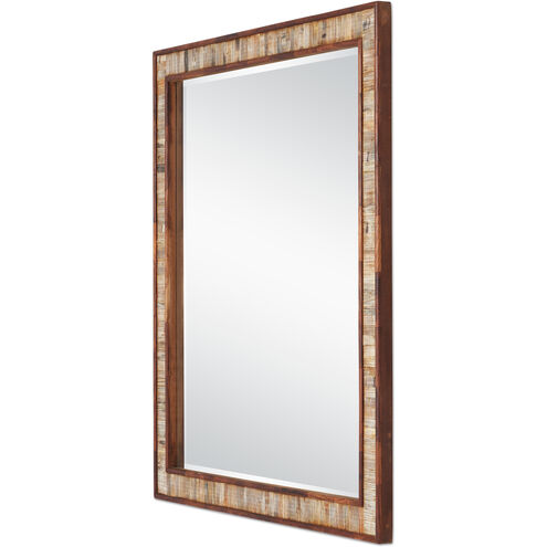 Hyson 40 inch Chiseled Horn and Natural and Mirror Mirror, Large