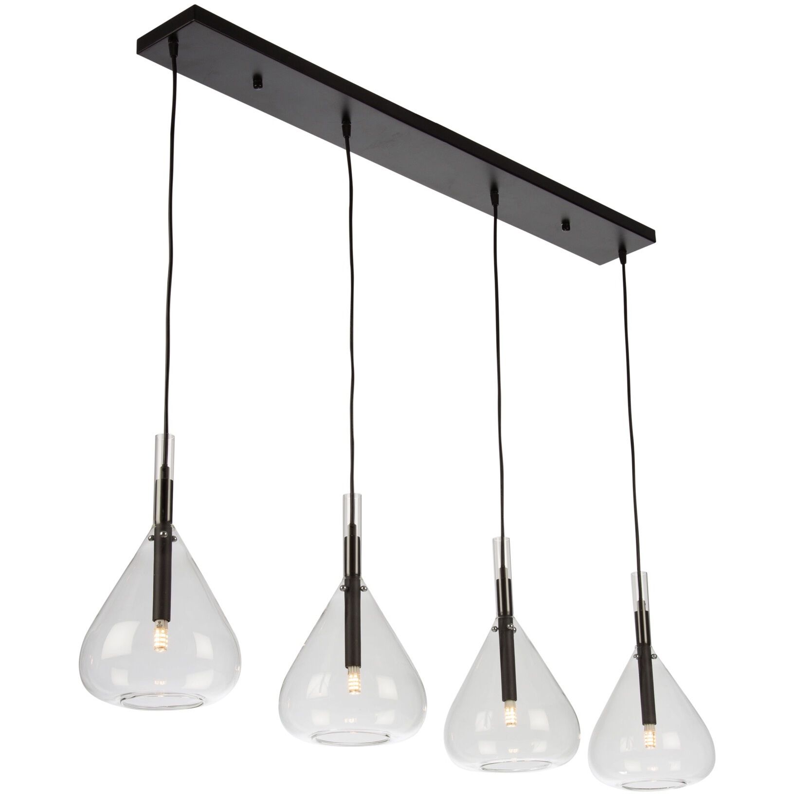 Conic 4 Light 47.2 inch Black Island Light Ceiling Light