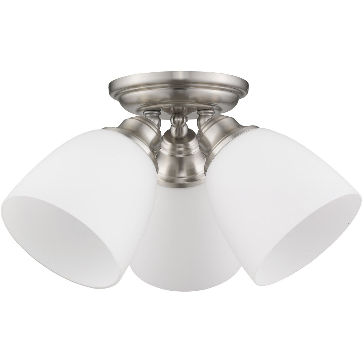 Somerville 3 Light 14 inch Brushed Nickel Semi-Flush Mount Ceiling Light