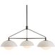 Glaze 3 Light 38 inch Blackened Steel, Ivory Stained Crackle Chandelier Ceiling Light