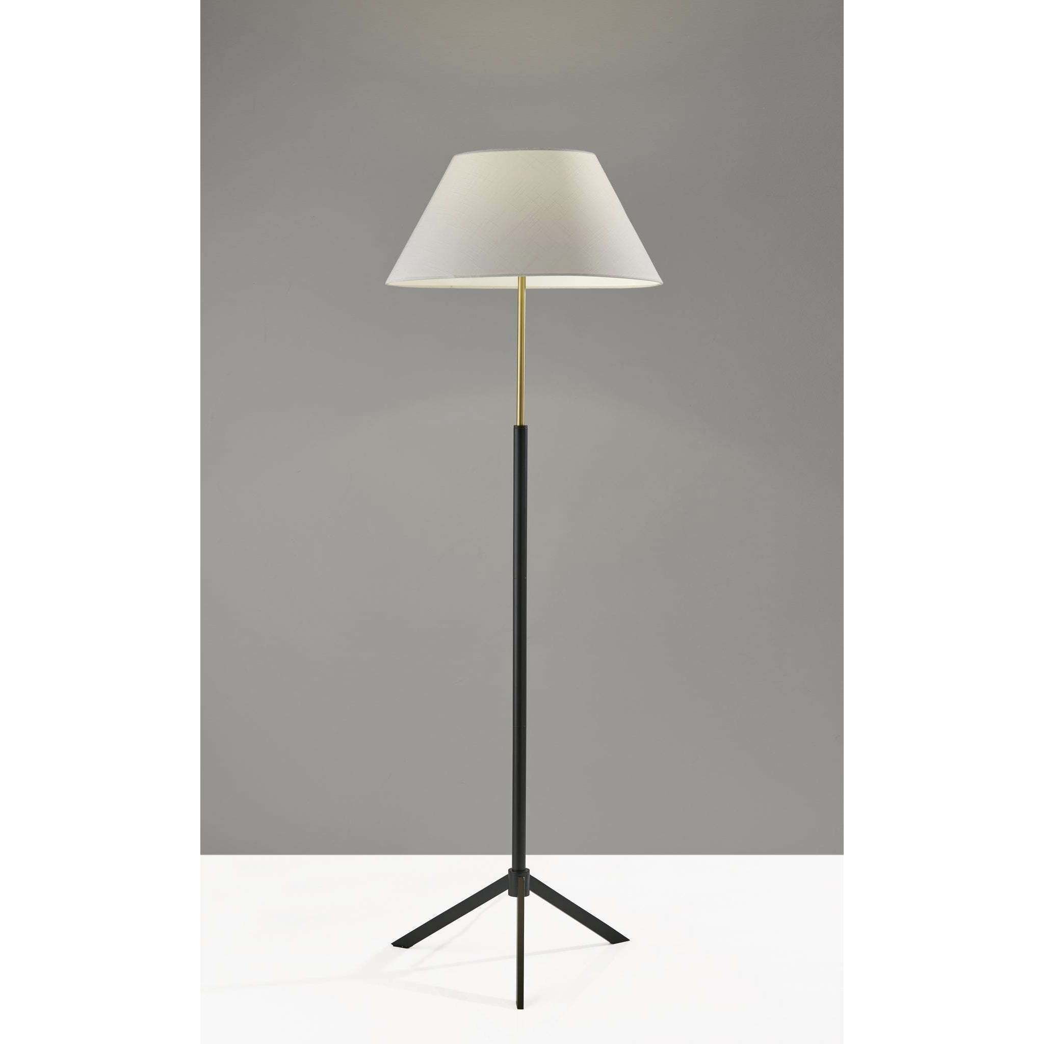 Harvey 59.25 inch 100 watt Black / Brass Accents Floor Lamp Portable Light