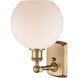 Ballston Athens LED 8 inch Brushed Brass Sconce Wall Light in Matte White Glass, Ballston
